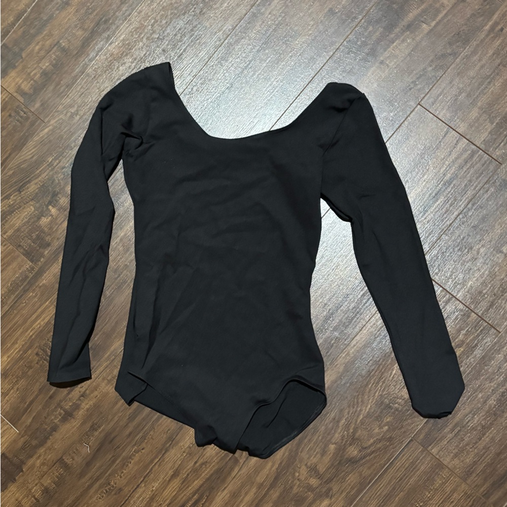 Capezio Black Long Sleeve Bodysuit